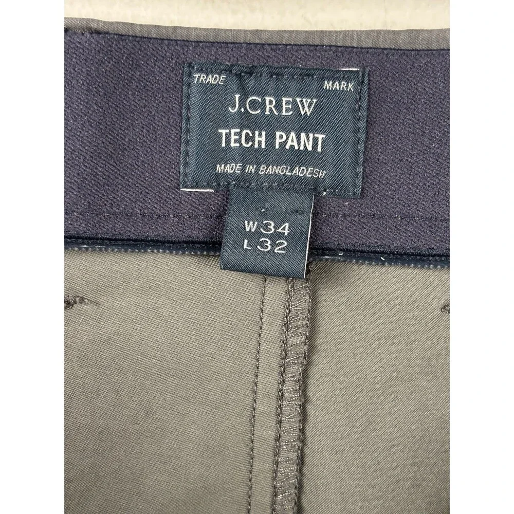 J.Crew Tech Pant 34/32 Gray/Grey.  Measures 36/31.